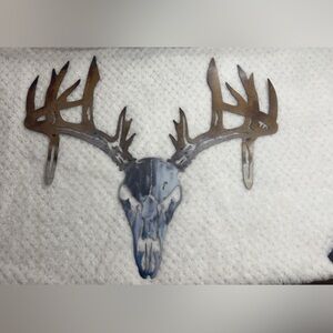 Rustic Metal Deer Skull Cross Bow Holder